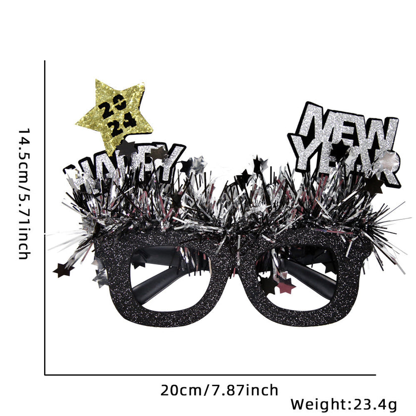 New Year Party Photo Prop Glasses Set – Funny NYE Novelty Glasses & Hats