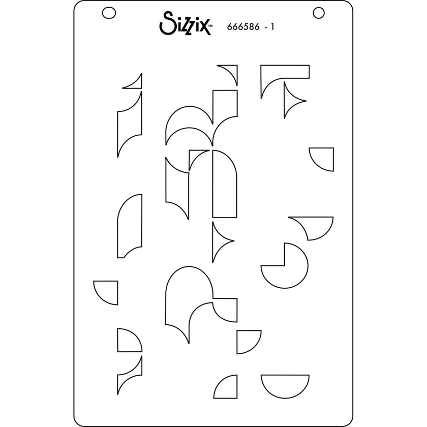 Sizzix A6 Layered Stencils 4PK Cosmopolitan, Around the Block by Stacey Park
