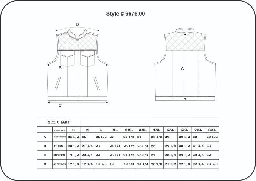 Open Road Men's Denim & Leather Club Vest