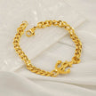 Fashion Stainless Steel Cuban Link Chain Bracelet Numbers