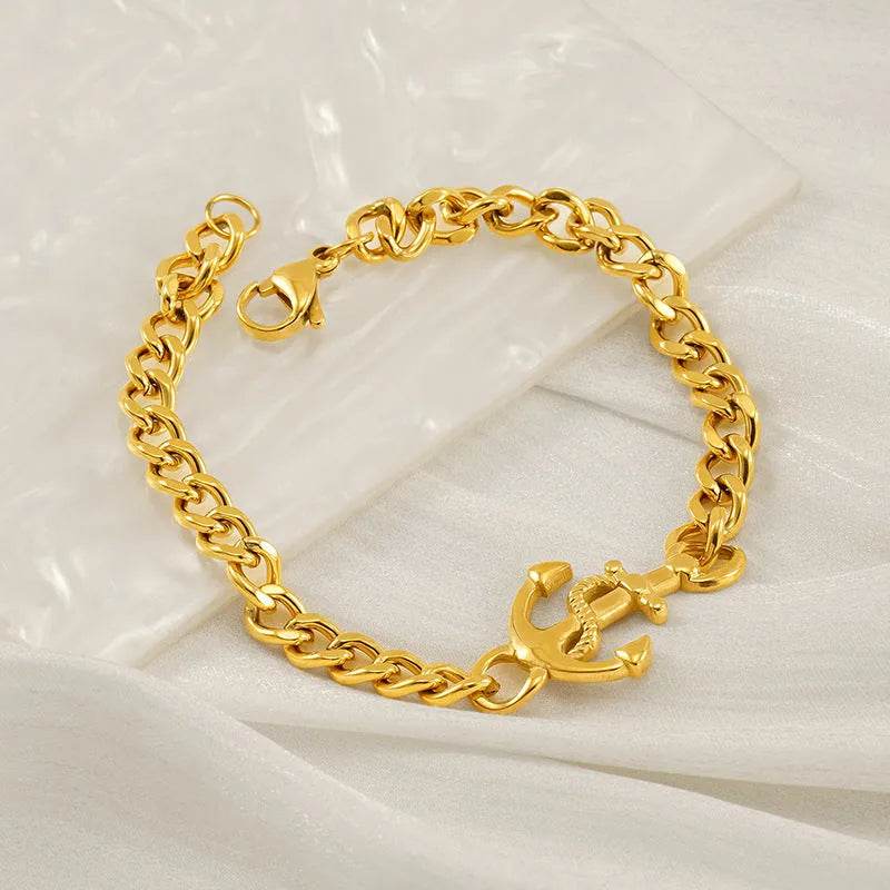 Fashion Stainless Steel Cuban Link Chain Bracelet Numbers