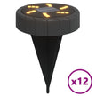 Solar Ground Lights with Ground Spike, 12 Pieces, Warm White