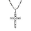 Men's Stainless Steel Double Cross Pendant Necklace