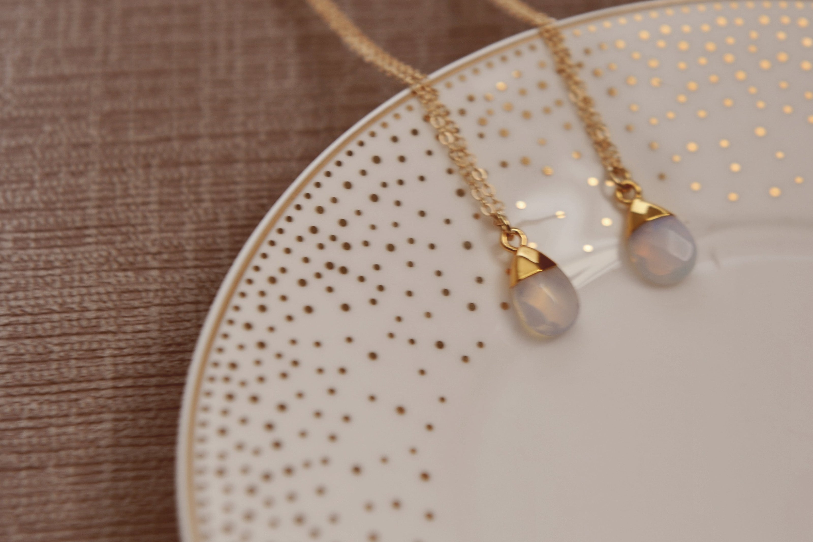 Opalite Faceted Water Drop Necklace