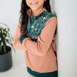 Youth Bamboo Fleece Half-Zip | Sage With Outer Space