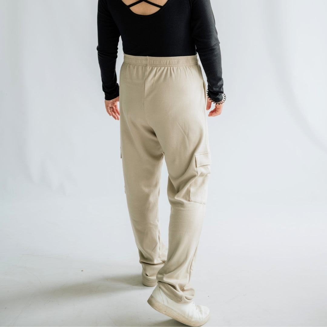 Ladies' Bamboo Fleece Cargo Pants | Beach Stone