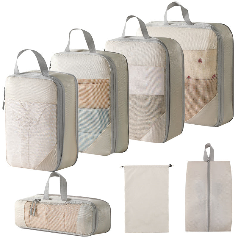 Travel Compression Packing Cubes Set – Mesh Storage Bags for Luggage