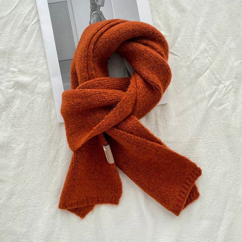 Women's Sweet Version Fleece Solid Scarf Autumn And Winter