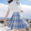 Student Jk Plaid Skirt Preppy Style Mini Pleated  Kilt Skirt