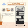 Large Metal 4 Tiers Small Animal Cage With Hammock, Removable Tray, Extra Space For Ferrets Chinchillas, Gray