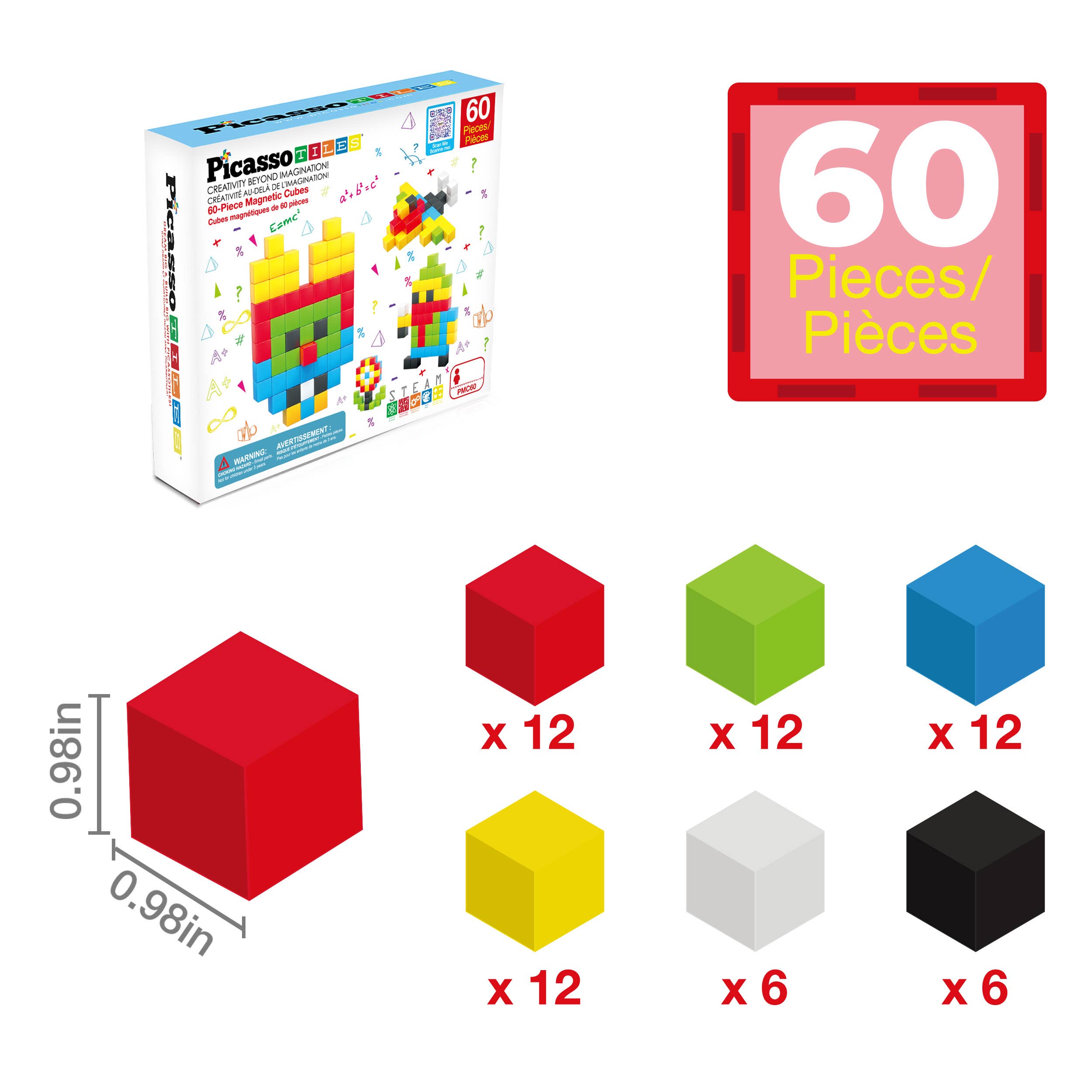 PicassoTiles - PicassoTiles 60pc 1.2