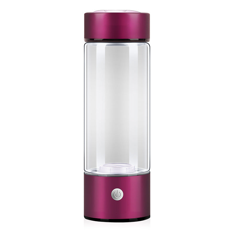 Hydrogen Water Bottle Generator – Electric Rechargeable Antioxidant Hydrogen-Rich Water Maker | 500ml Borosilicate Glass