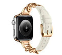 Women Leather and Stainless Steel Watch Strap for Apple  iwatch