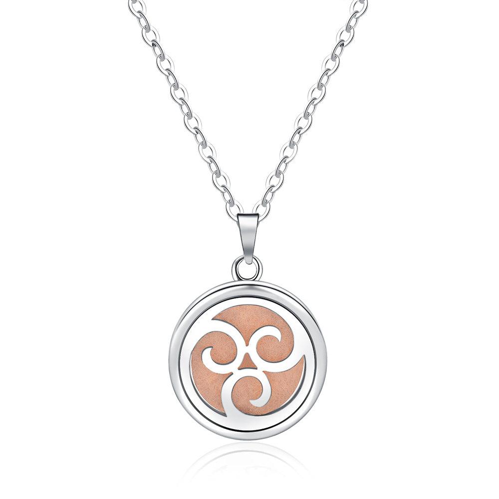 Open Round Hollow Perfume Box Necklace