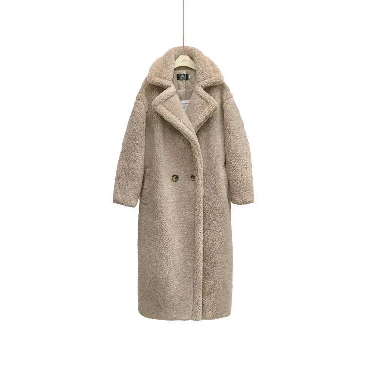 Winter Coats Women – Loose Lapel Medium-Length Polyester Coat
