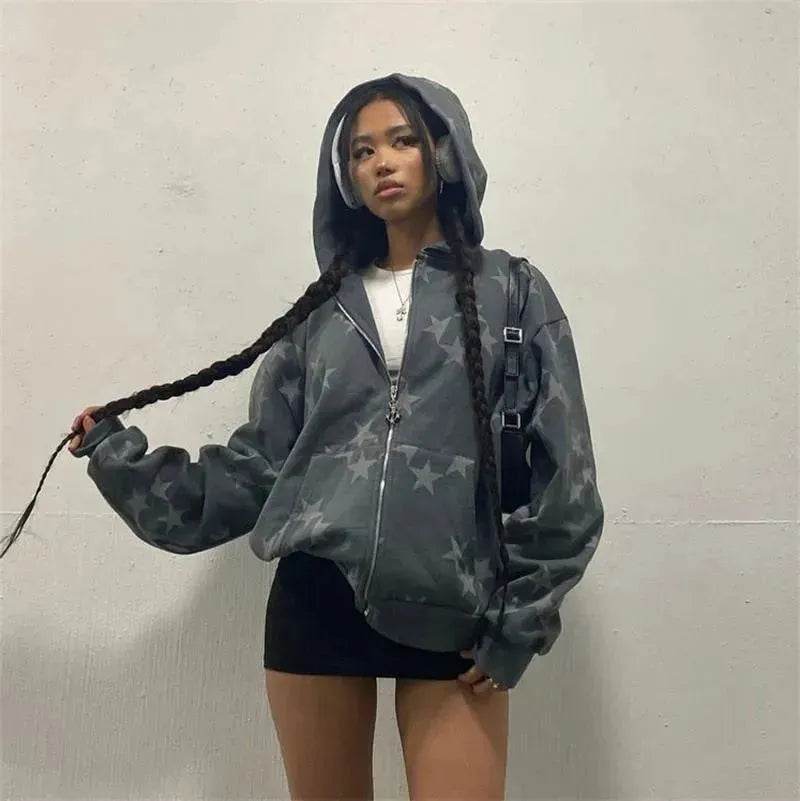 Fall Winter street Hip pop Unsex zip-up Hoodie Cardigan Outwear
