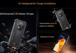 OUKITEL G1 Rugged Smartphone – Triple Camera, Dual SIM, Grey / Green / Orange