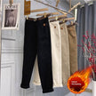 Plus Size Women's High Waist Denim Thick Trousers