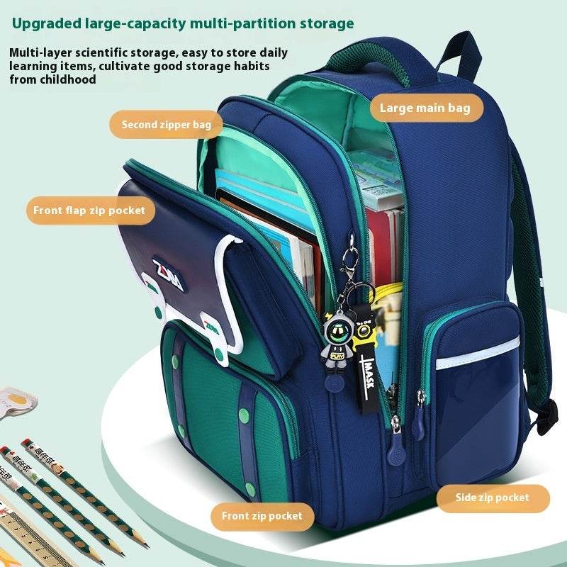 Elementary School Spine Protection Backpack Water resistant School bag