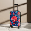 Floral Rose Carry-On Suitcase — Vibrant Red Roses on Navy Travel Luggage