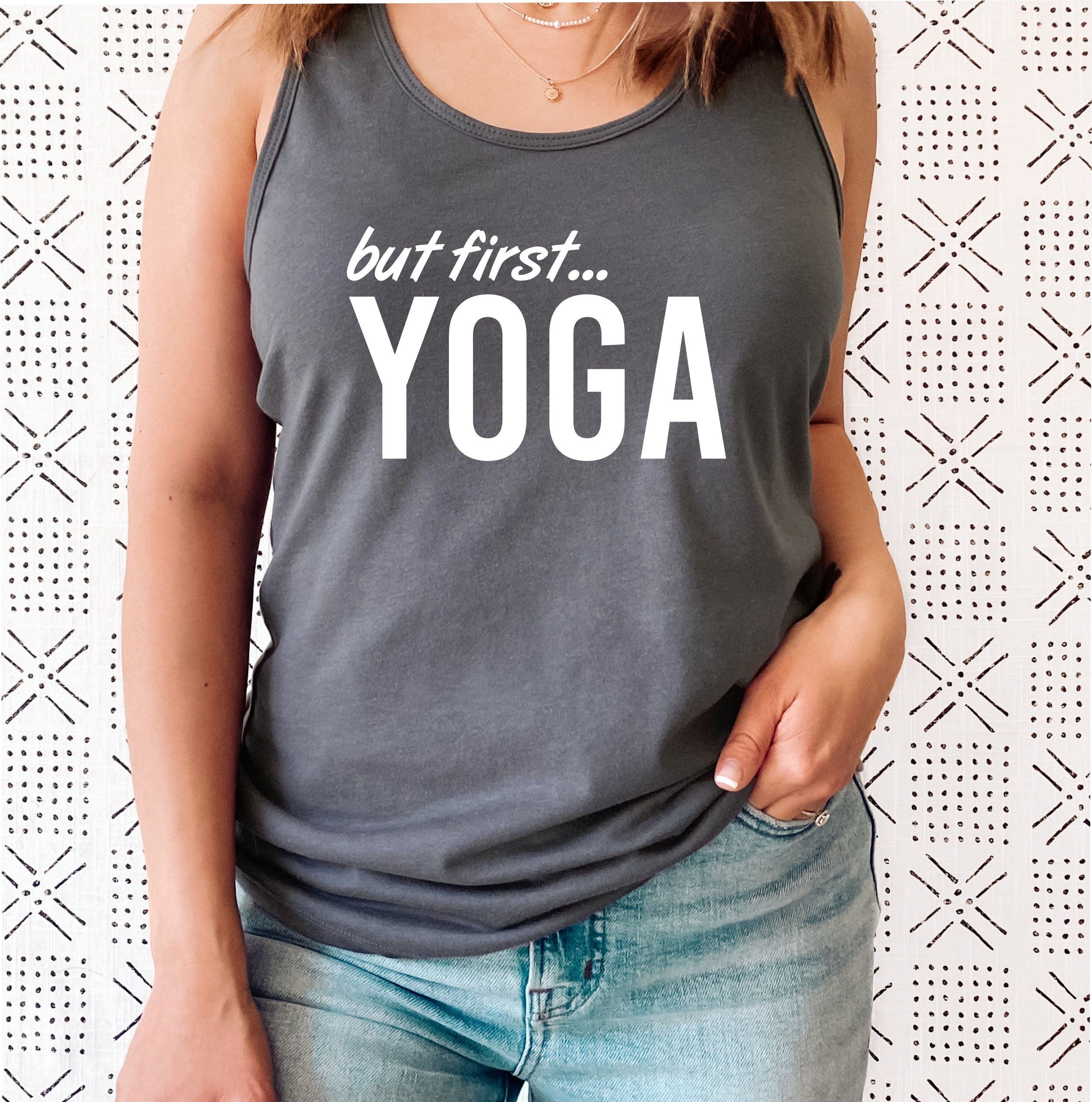 But First Yoga Racerback Tank Top