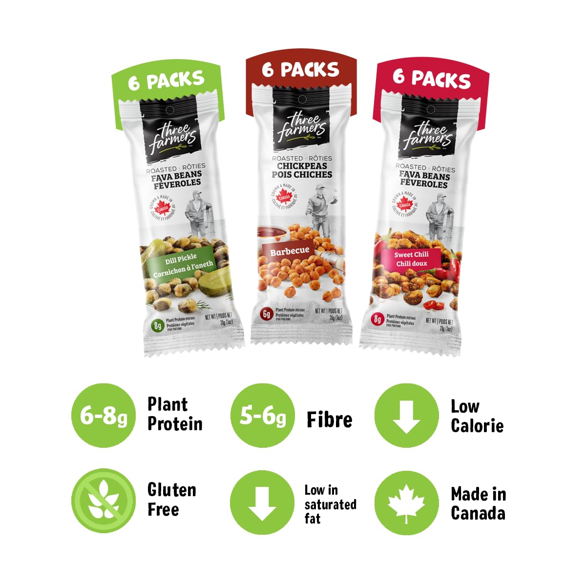 Three Farmers - Roasted Chickpeas - BBQ (120g)