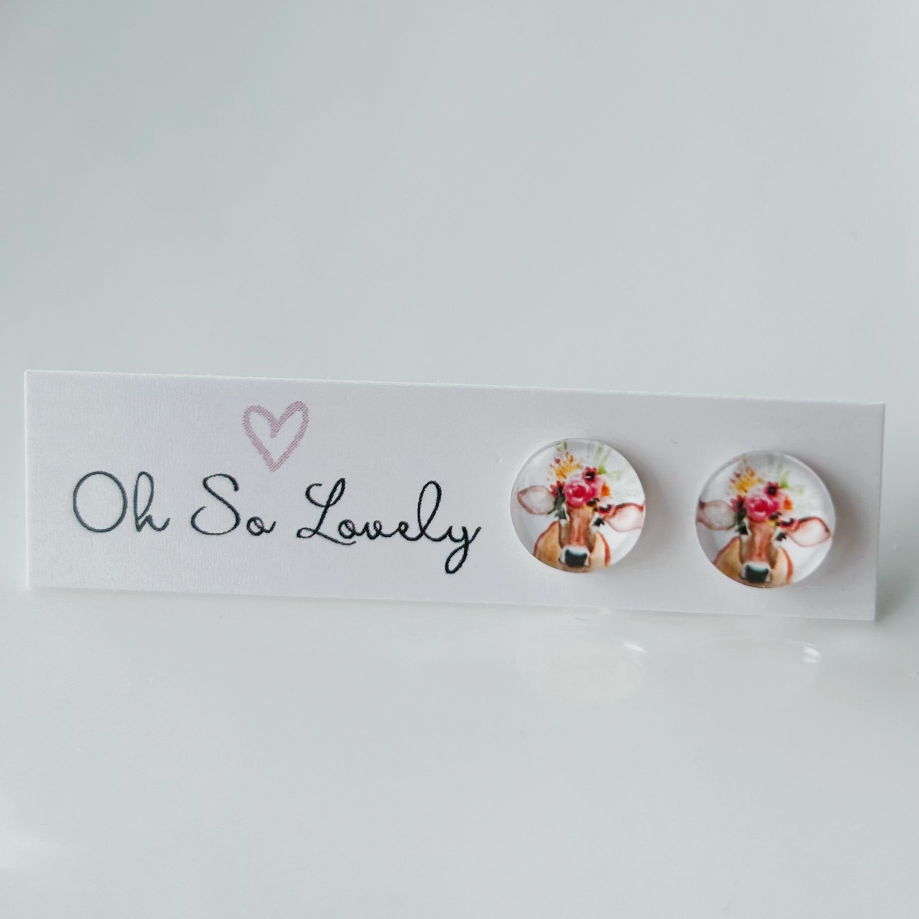 Nellie the Cow Stud Earrings