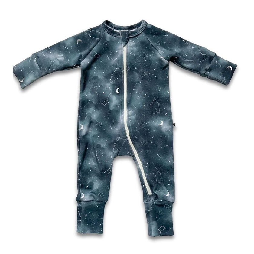 Bamboo Baby Zipper Footed Onesie | Night Sky