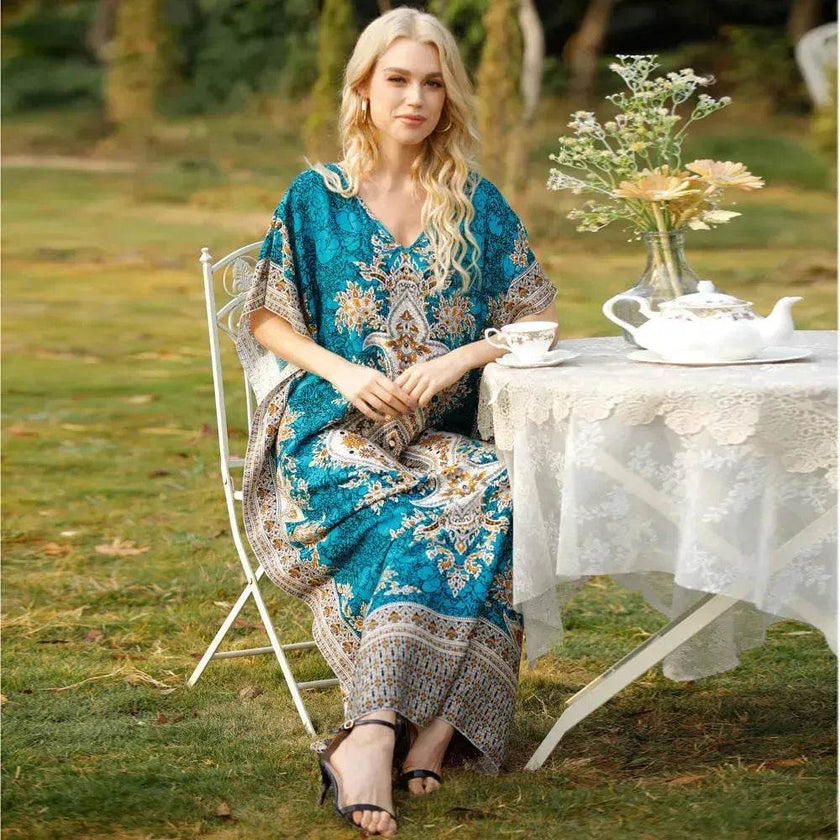 Women's Middle East Plus Size Loose Robe Seaside Resort Dress Maternity Dress