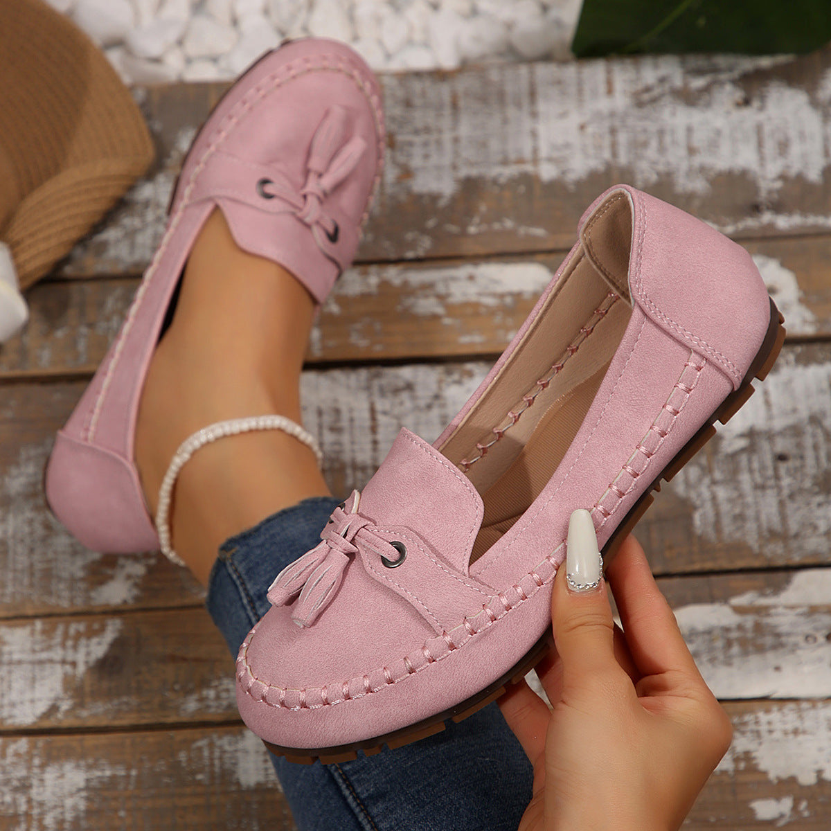 Women's Round Toe Loafers – Non-Slip Soft Comfortable Flat Shoes