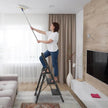 3-Step Folding Ladder, 330lbs Load Capacity, Lightweight 6.94lbs With 1.57in Folding Width, Heavy Duty Steel Construction, Non-Slip Pedals & Feet, Safety Lock, Multi-Use For Home Kitchen Living Room