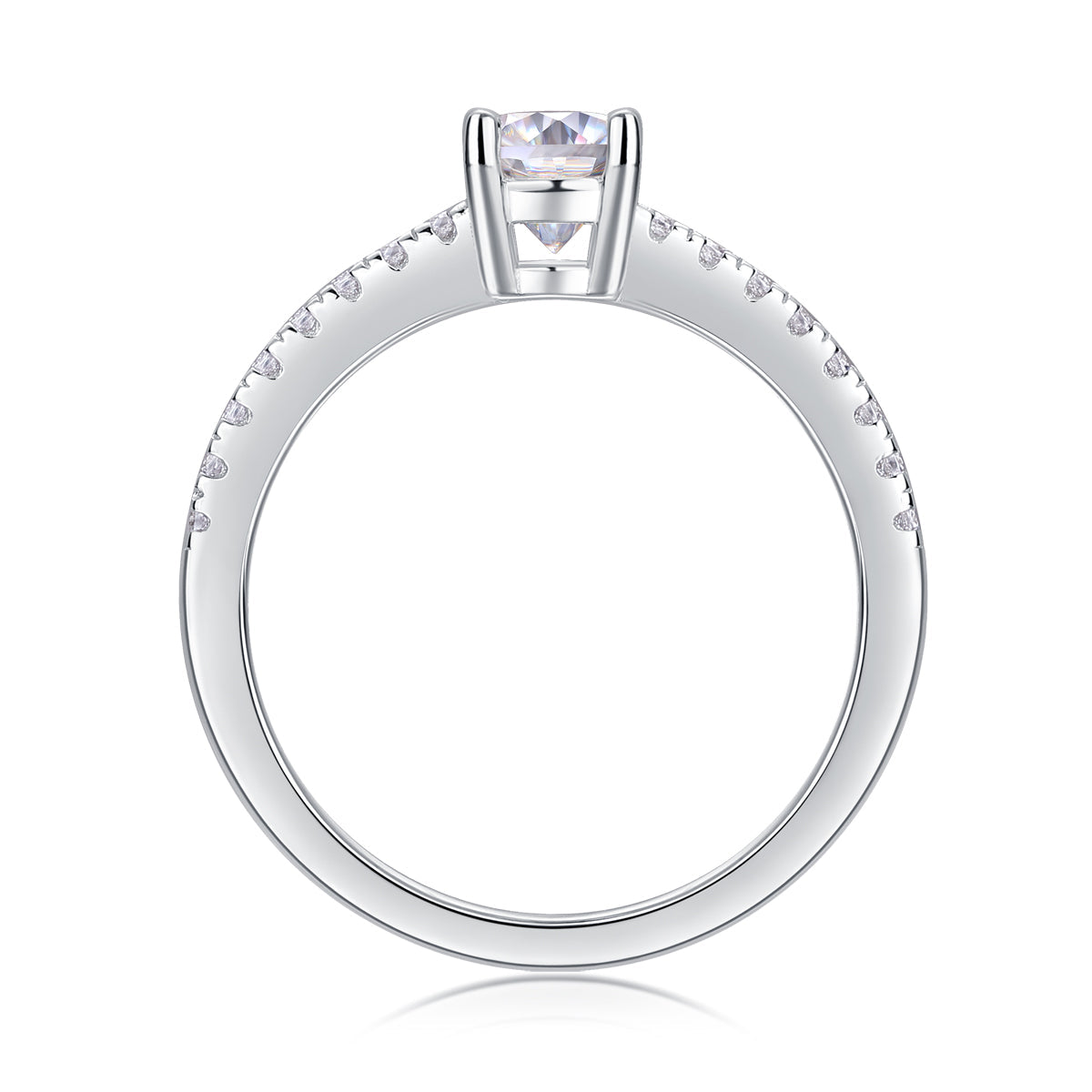 Pleasure - A Wedding Ring Set With Top-quality Moissanite S925 Silver And Platinum-plated Diamond Can Be Inspected With A Diamond Pen