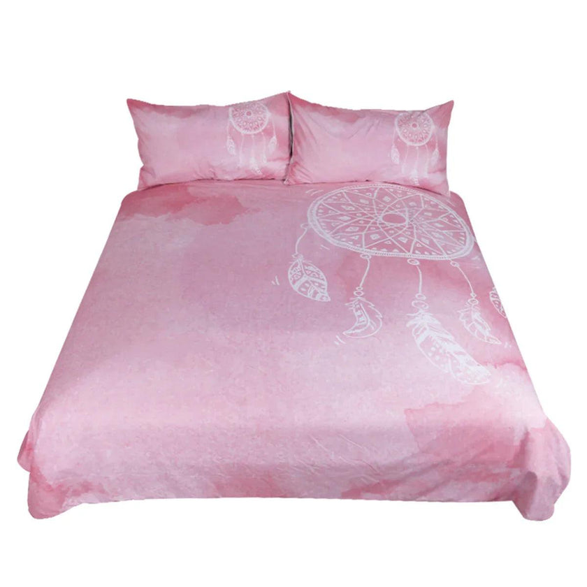 Pink dream catcher home textile four-piece set