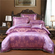 Jacquard Cotton Four‑Piece Luxury Bedding Set – Pure Cotton Duvet Cover & Silk‑Satin Finish Bed Sheet