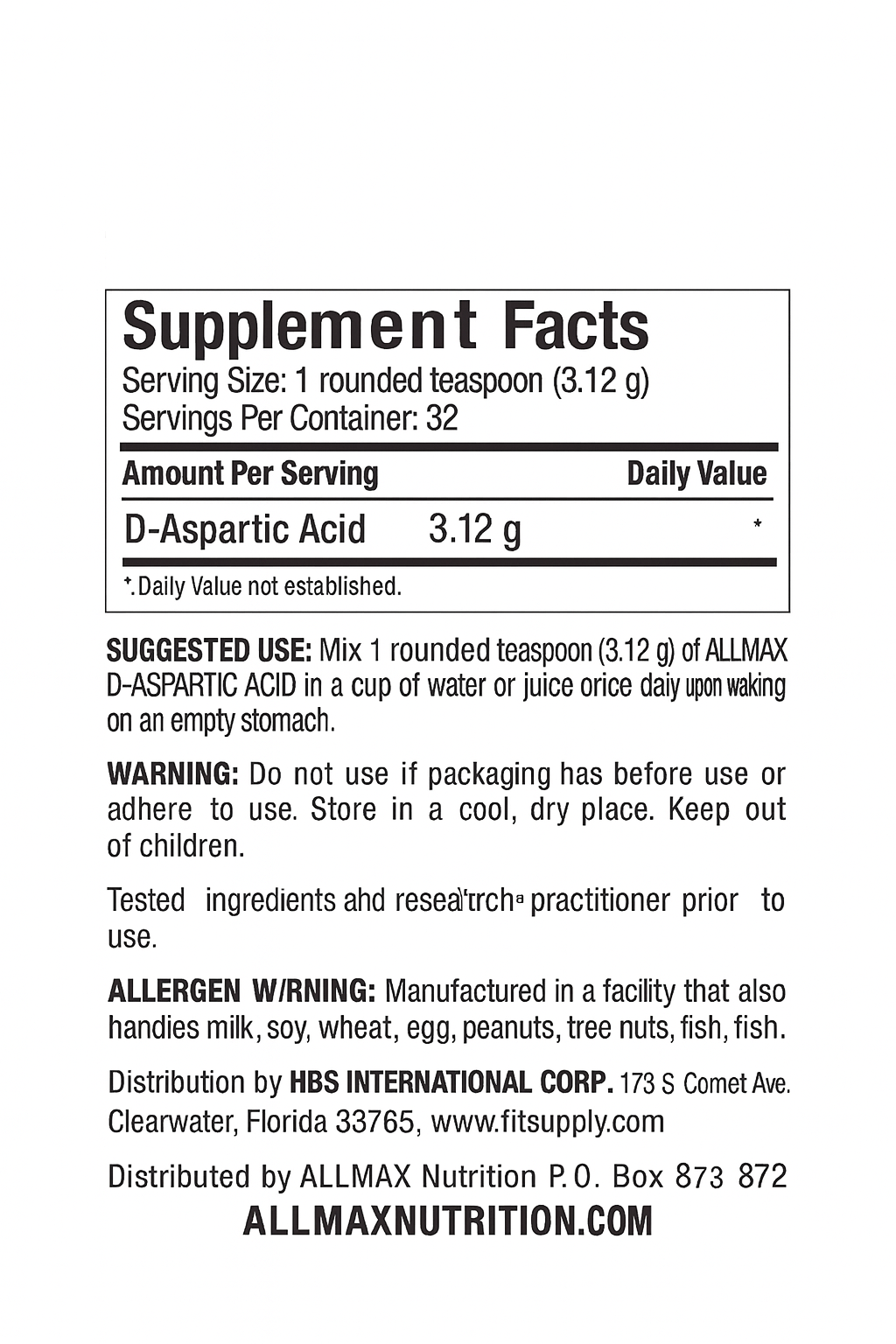 ALLMAX D-Aspartic