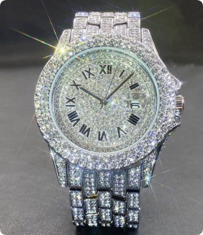 Men's Quartz Watch Full Diamond High End