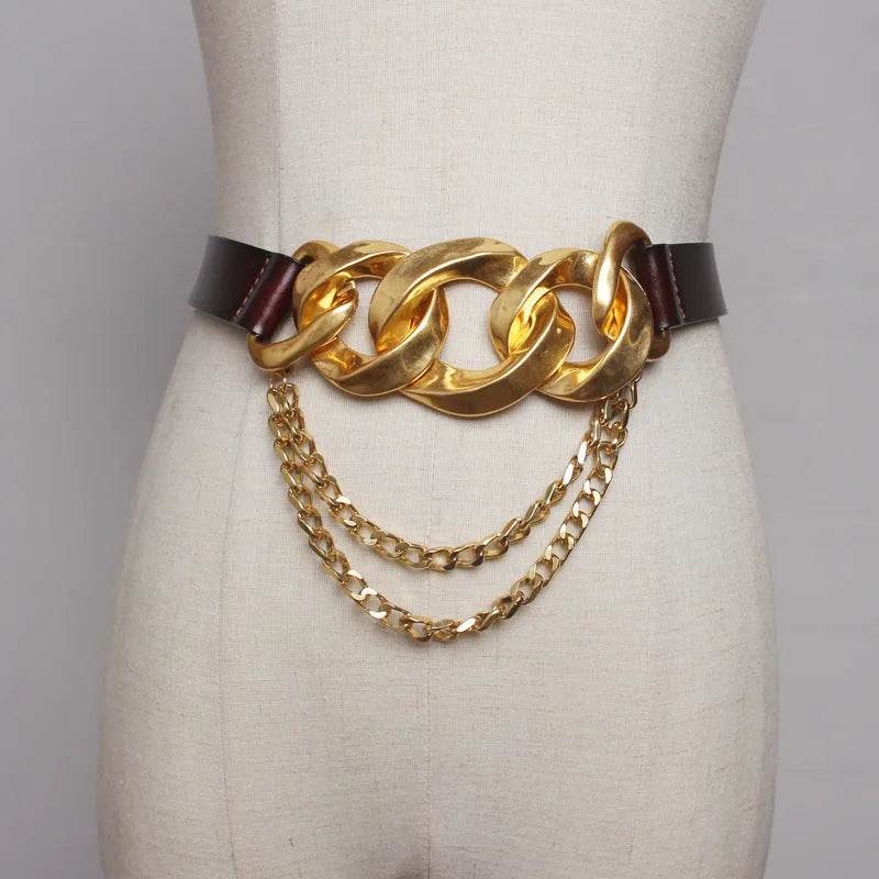 Street shot fashion metal chain link Waist Belt women