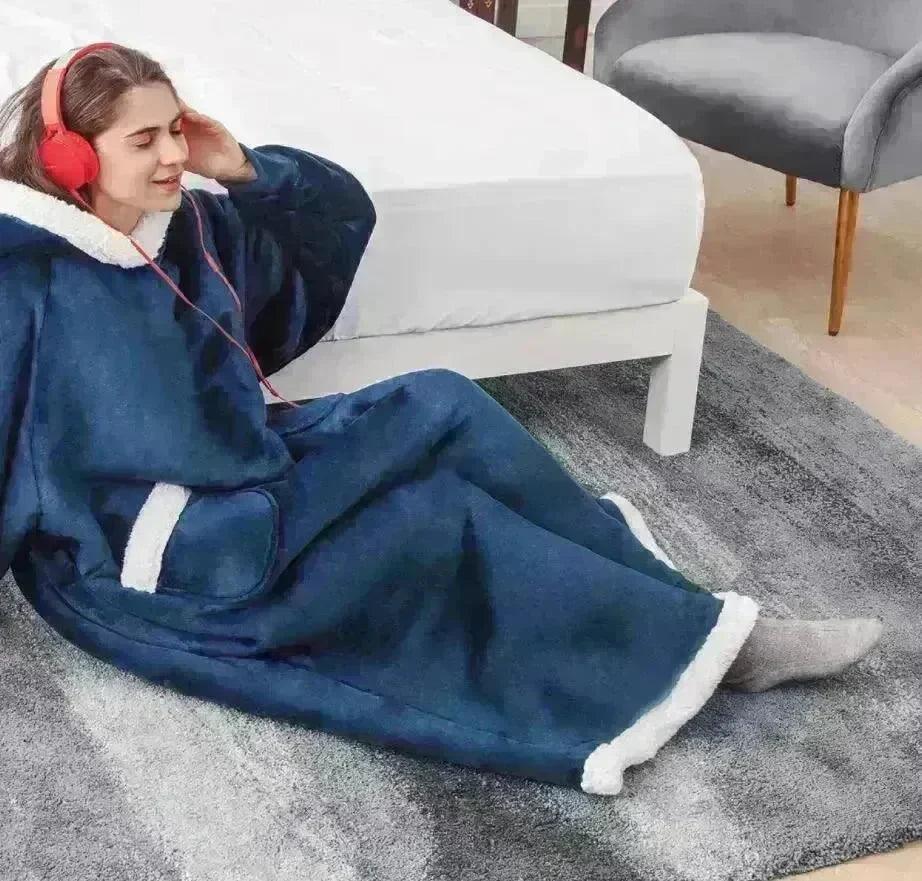 Oversized Fleece Hoodie Blanket with Pockets, Multiple Colours | Short–150 cm