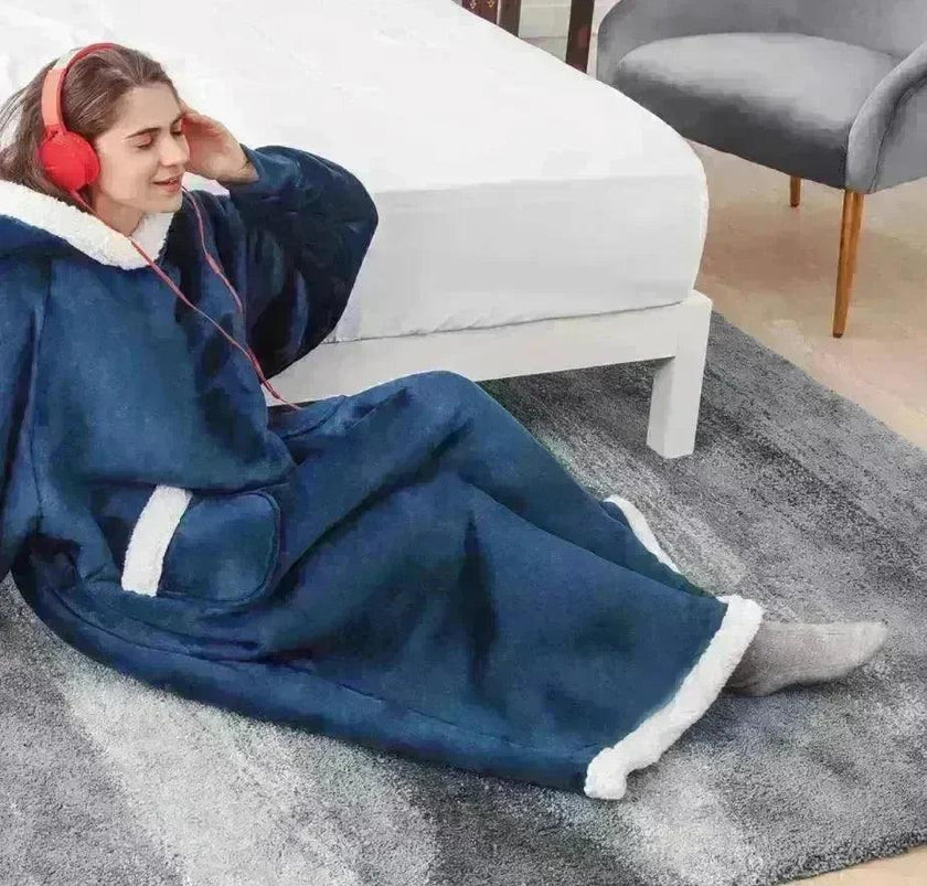 Oversized Fleece Hoodie Blanket with Pockets, Multiple Colours | Short–150 cm
