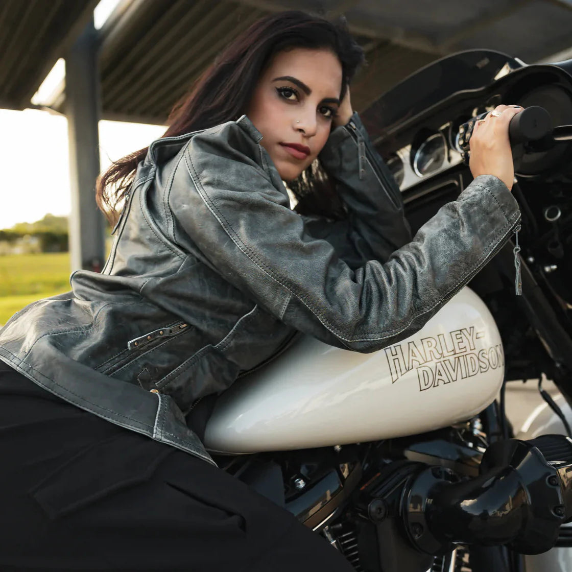 BOL Women's Biker Leather Motorcycle Jacket