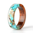 Handmade DIY romantic dry flower Real wood resin ring gold / silver paper inside ring women wedding party ring gifts for the lover