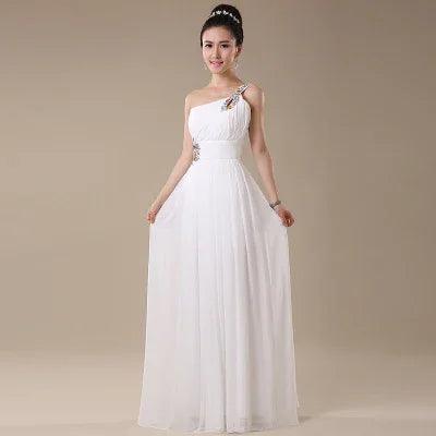Evening dress one-shoulder dinner banquet long banquet