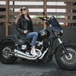 Open Road Women's Hooded Classic Leather Motorcycle Jacket