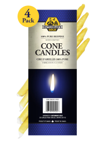 Dutchman's Gold - Beeswax, Cone Candle 4pack (4pk)