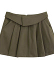 European And American Style College Style High Waist Mini Pleated Skirt