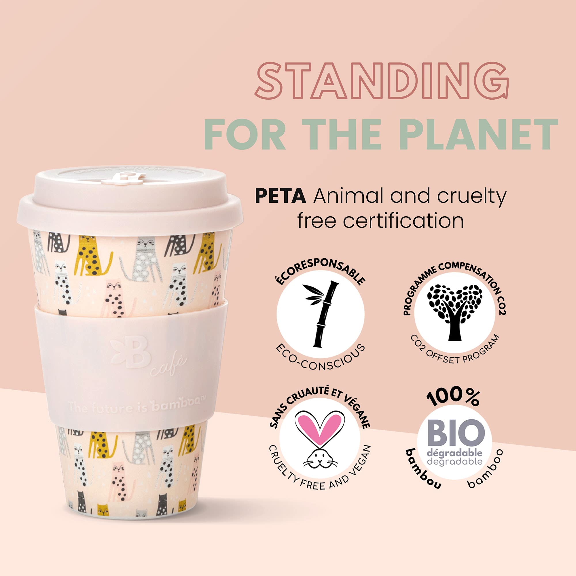 The Future Is Bamboo - B. Café Bamboo Cups - Feline Fine (1un)