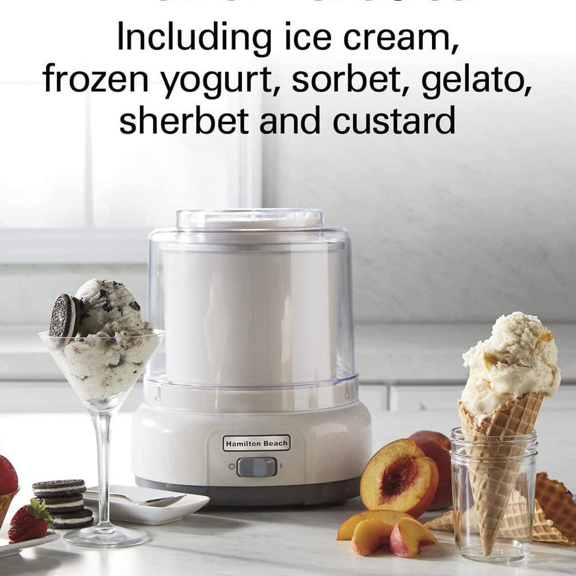 HAMILTON BEACH Ice Cream & Frozen Yogurt Maker - Refurbished with Home Essentials warranty - 68880