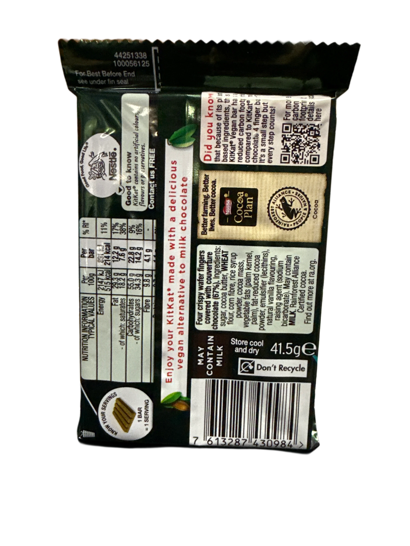 Nestle Kit Kat Vegan Chocolate 41.5G - Irish Edition