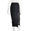 European And American Women's High Waist Hip Midi Split Skirt