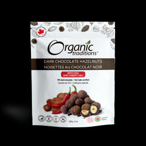 Organic Traditions - Hazelnuts, Dark Chocolate W Chili (100g)